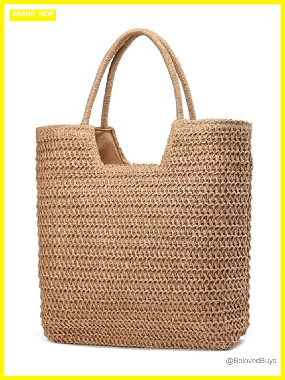Straw Woven Beach Tote Bag Large Capacity Shoulder Handbag for Women Summer